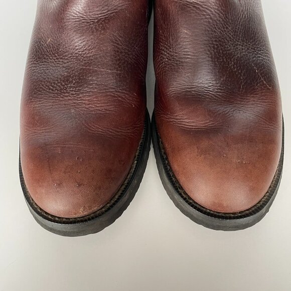 Brown Leather Combat Boots with Slip-On Design - Picture 11 of 11